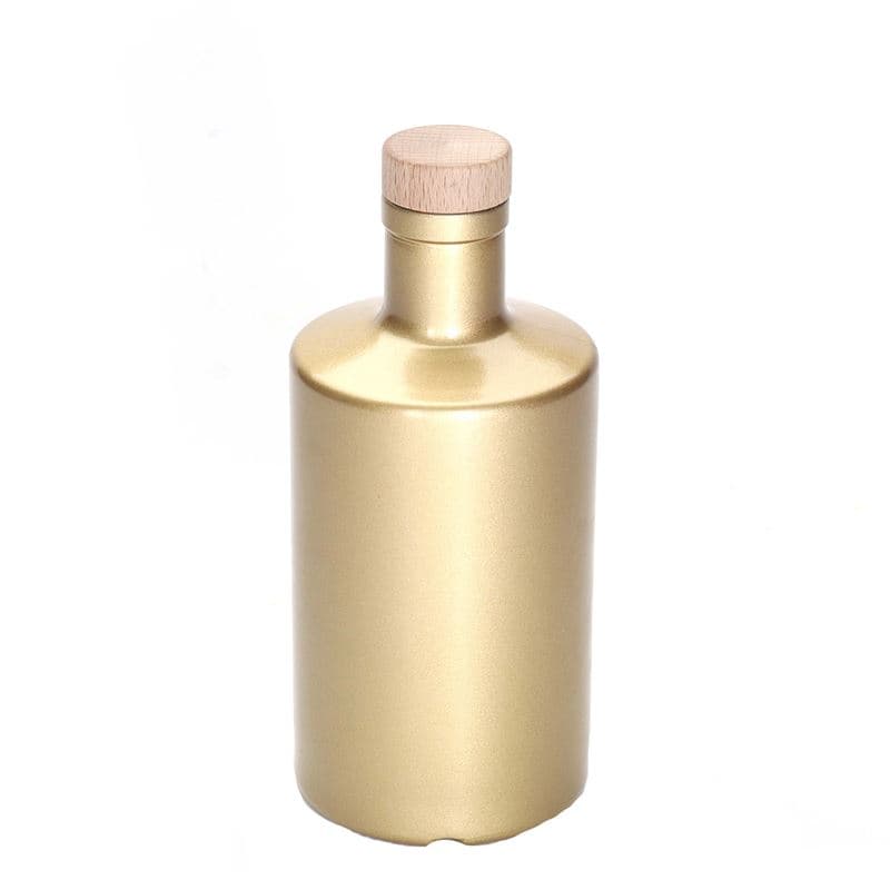 500 ml Glasflasche 'Caroline', gold, Mündung: Kork