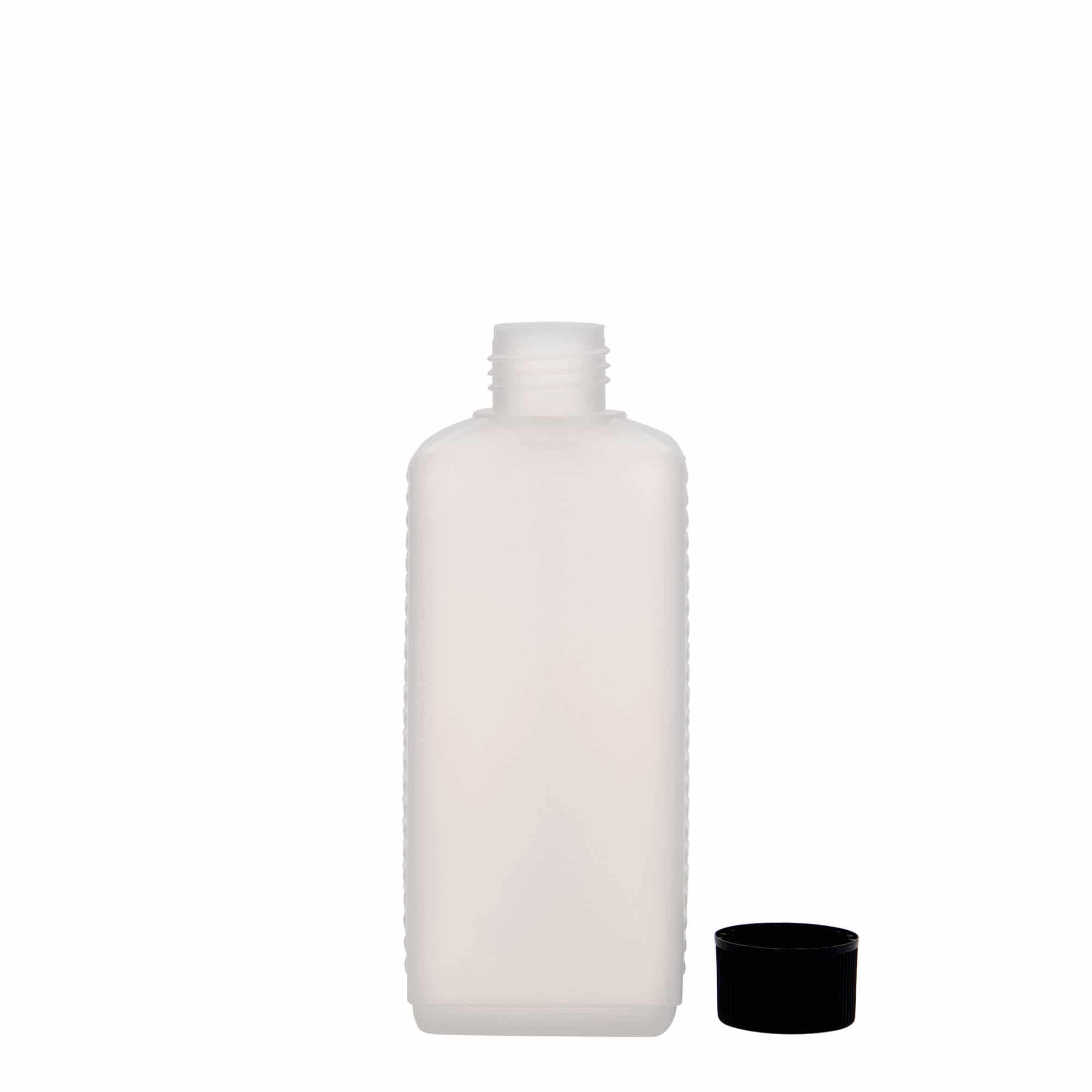 250 ml Kanisterflasche, rechteckig, HDPE-Kunststoff, natur, Mündung: DIN 25 EPE