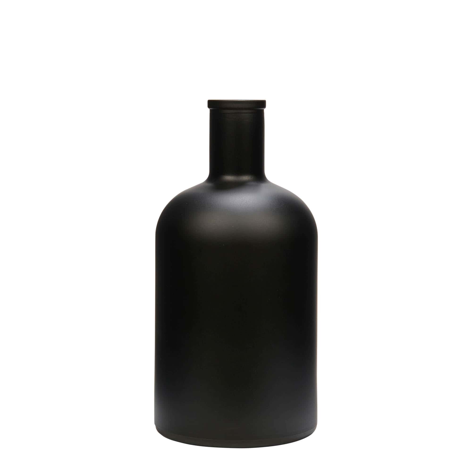 700 ml Glasflasche 'Gerardino', schwarz, Mündung: Kork