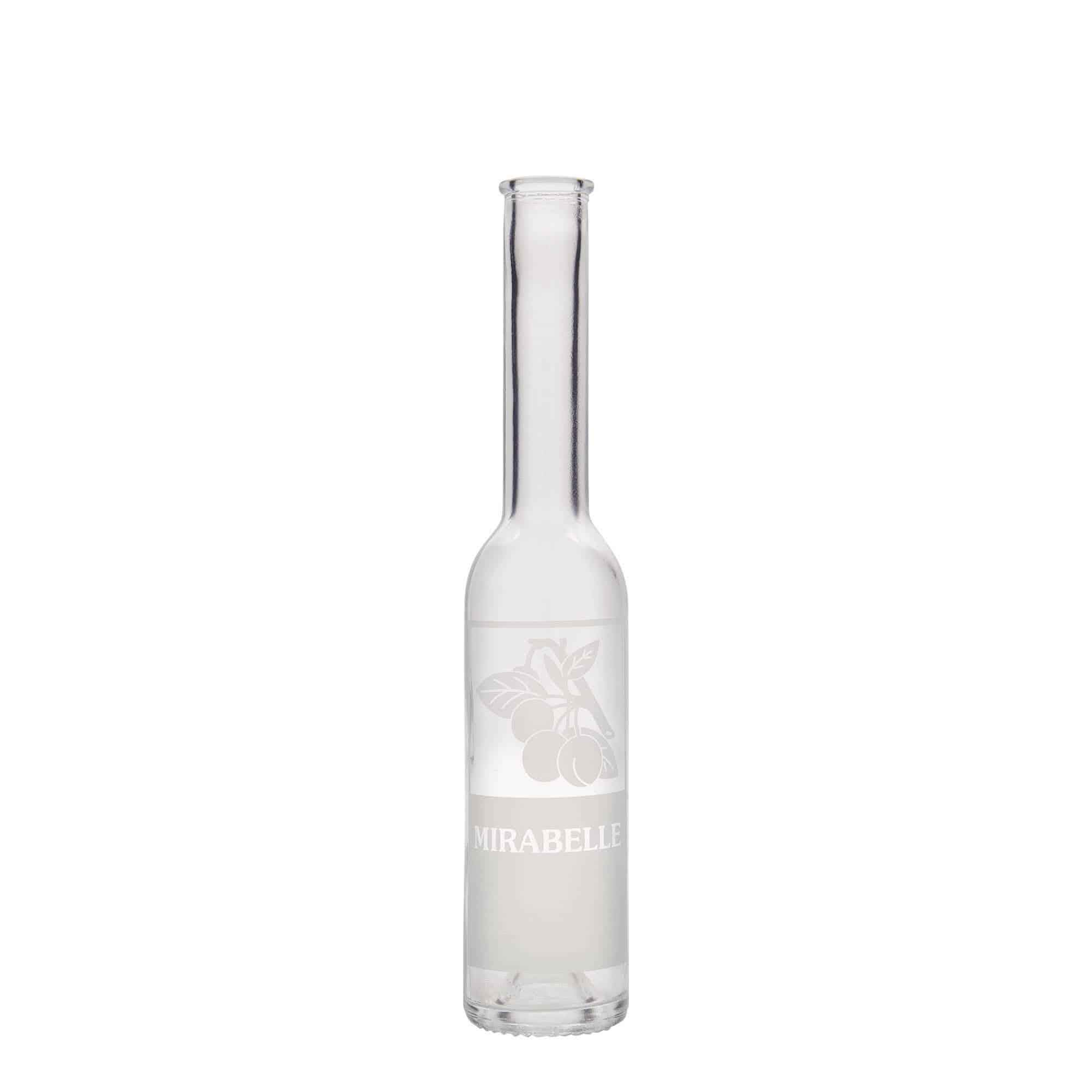 200 ml Glasflasche 'Opera', Motiv: Mirabelle, Mündung: Kork