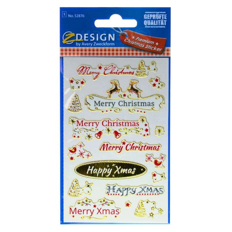 Zweckform Sticker 'Merry Christmas', Papier, mehrfarbig