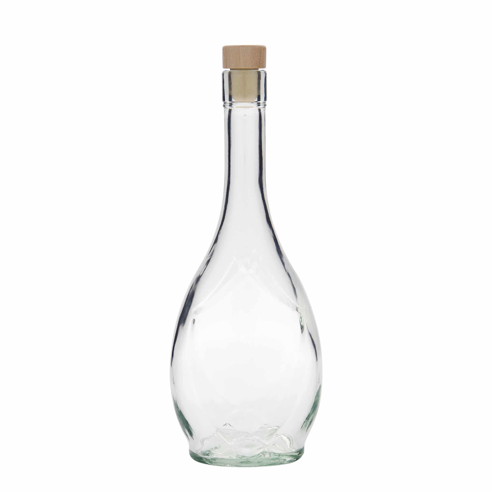 500 ml Glasflasche 'Saragossa', oval, Mündung: Kork