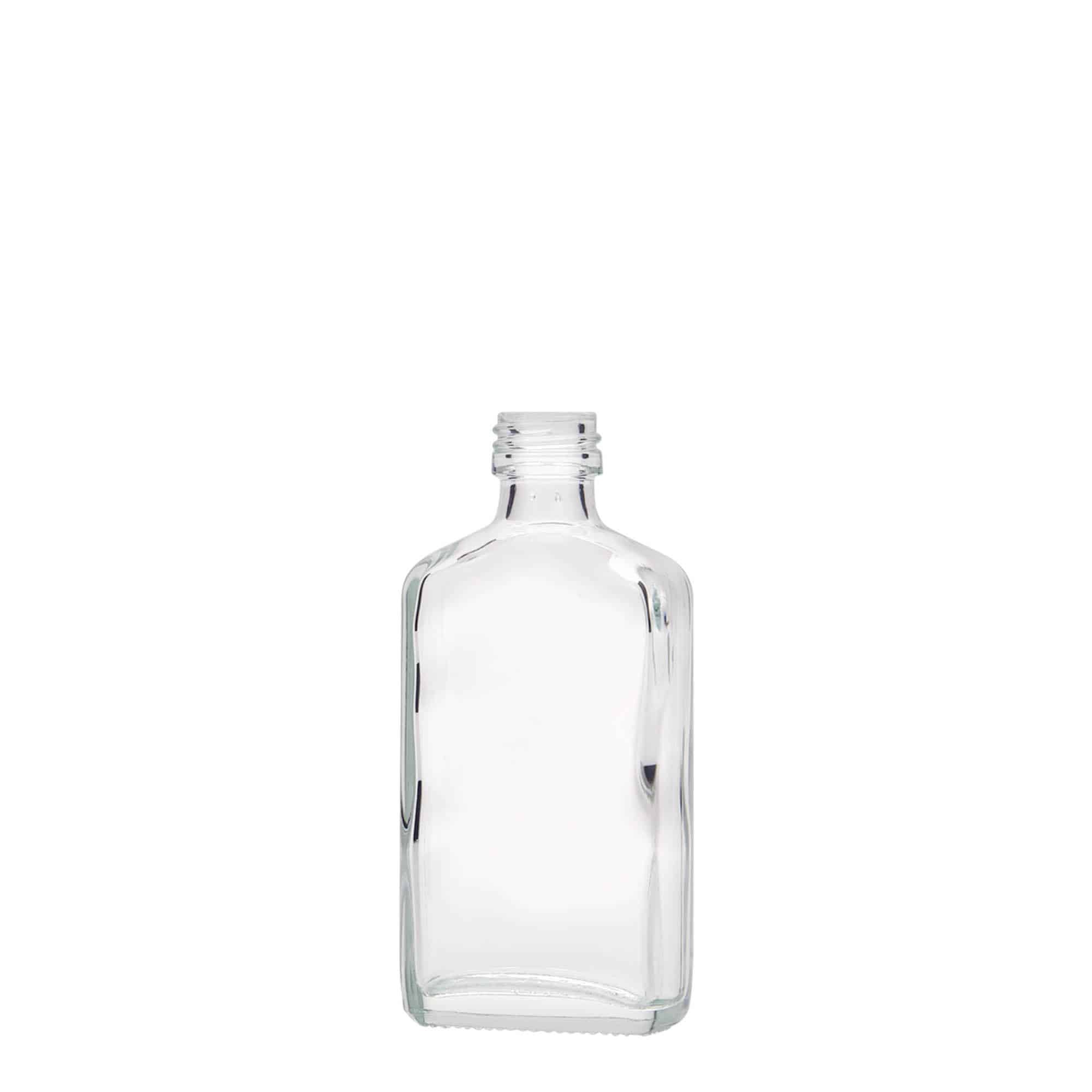 50 ml Taschenflasche, rechteckig, Glas, Mündung: PP 18