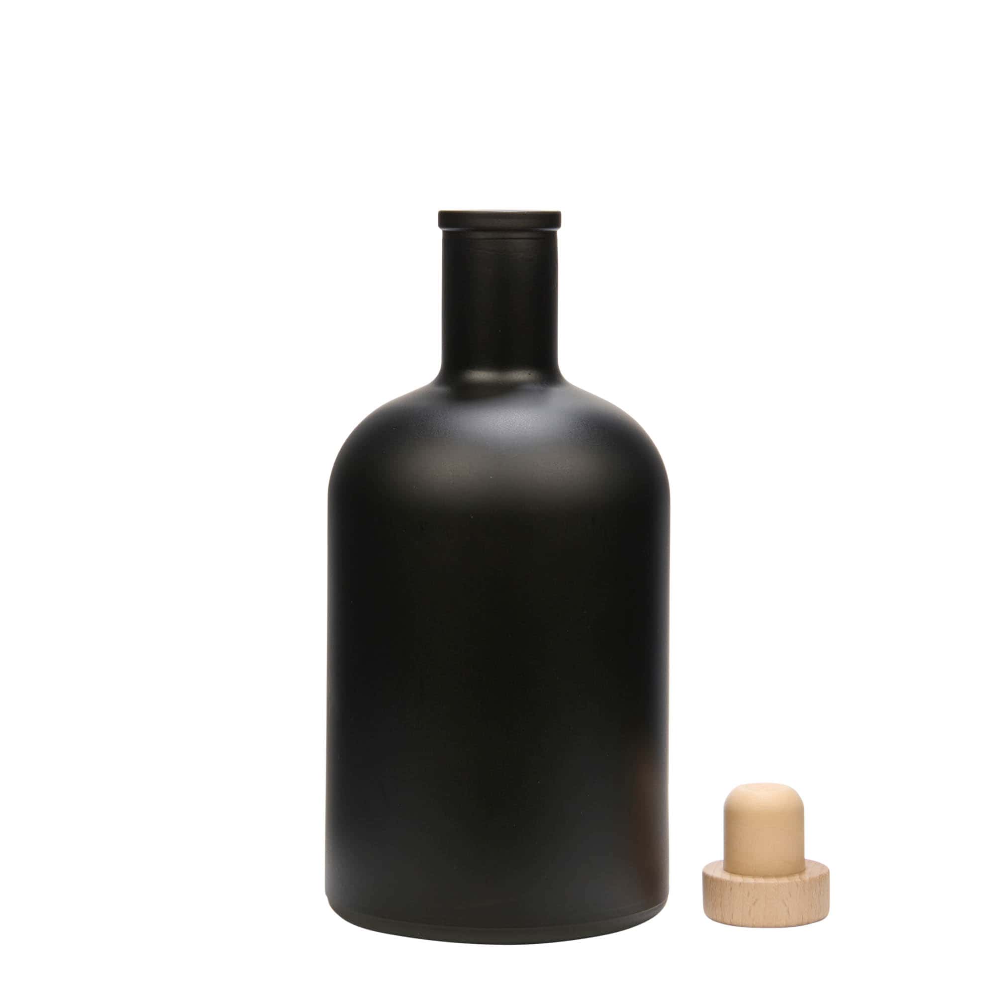 700 ml Glasflasche 'Gerardino', schwarz, Mündung: Kork