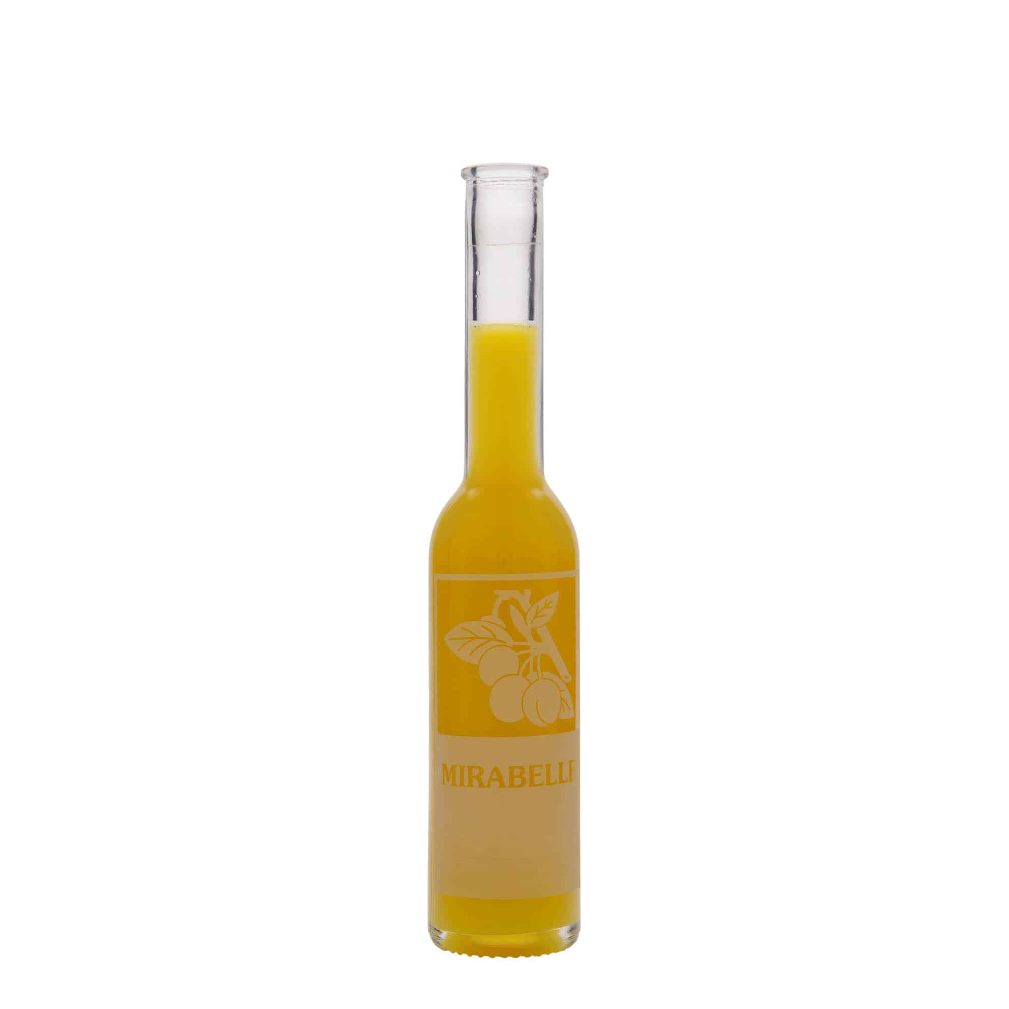 200 ml Glasflasche 'Opera', Motiv: Mirabelle, Mündung: Kork