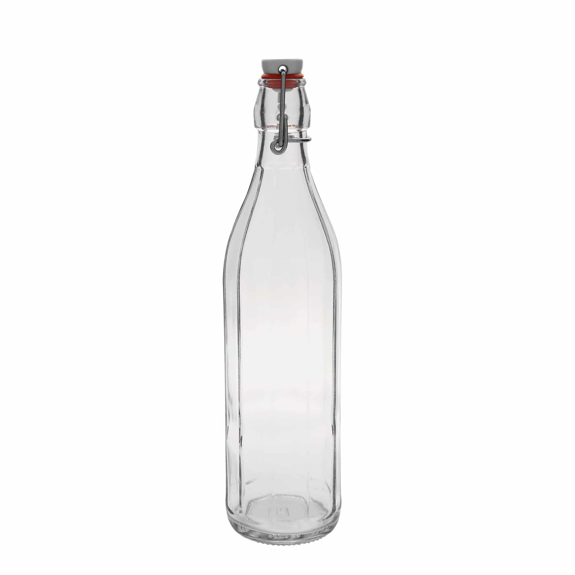 750 ml Glasflasche 'Bravo', zehneckig, Mündung: Bügelverschluss