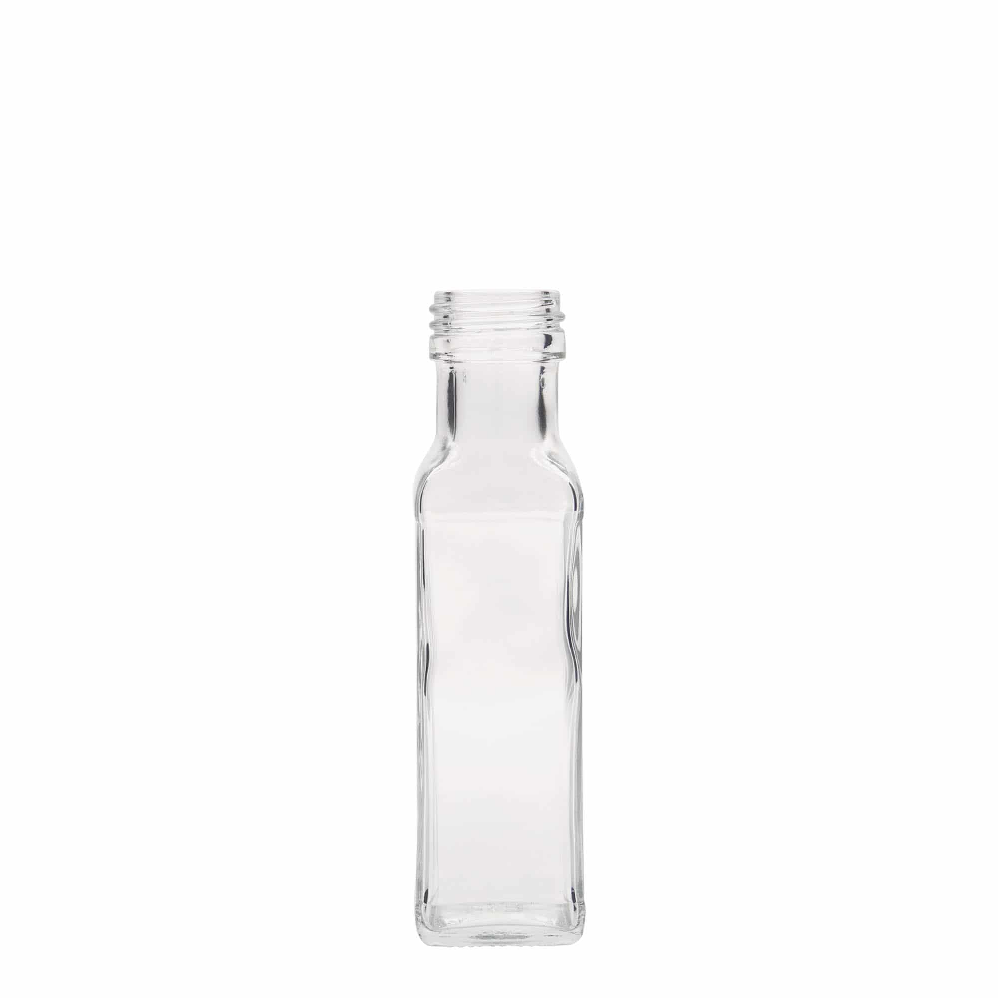 100 ml Glasflasche 'Marasca', quadratisch, Mündung: PP 31,5