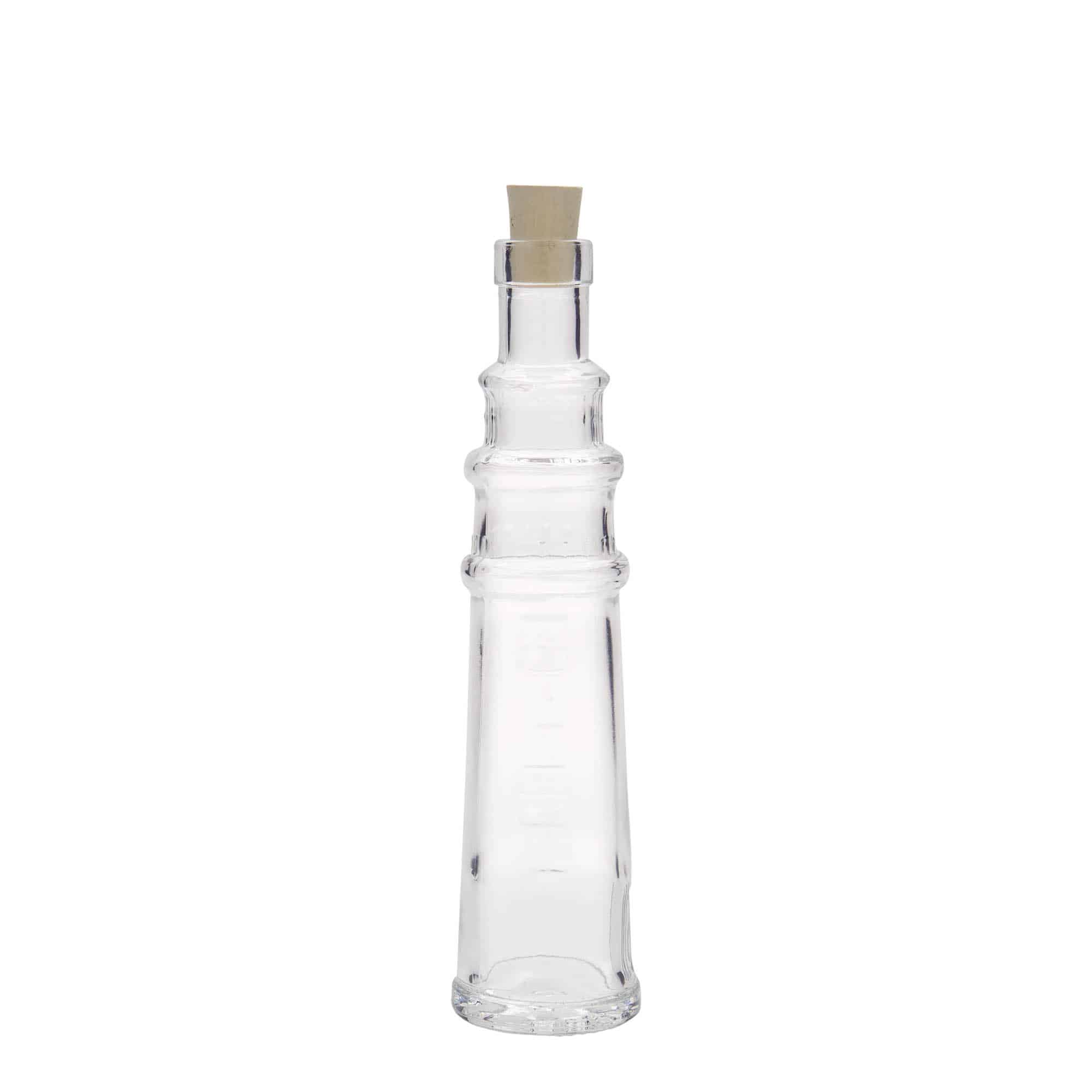 100 ml Glasflasche 'Leuchtturm', Mündung: Kork