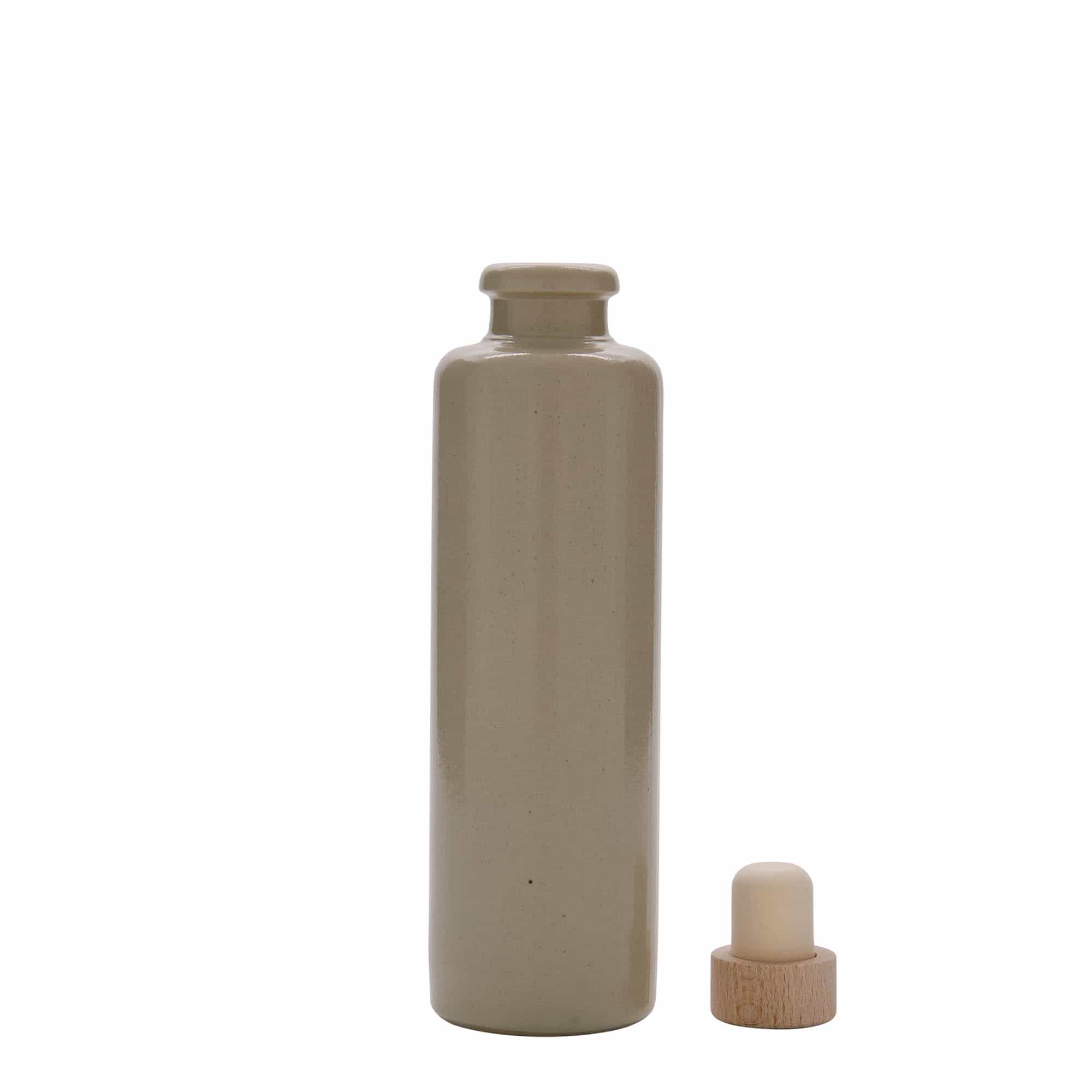 200 ml Tonkrug, Steinzeug, beige, Mündung: Kork