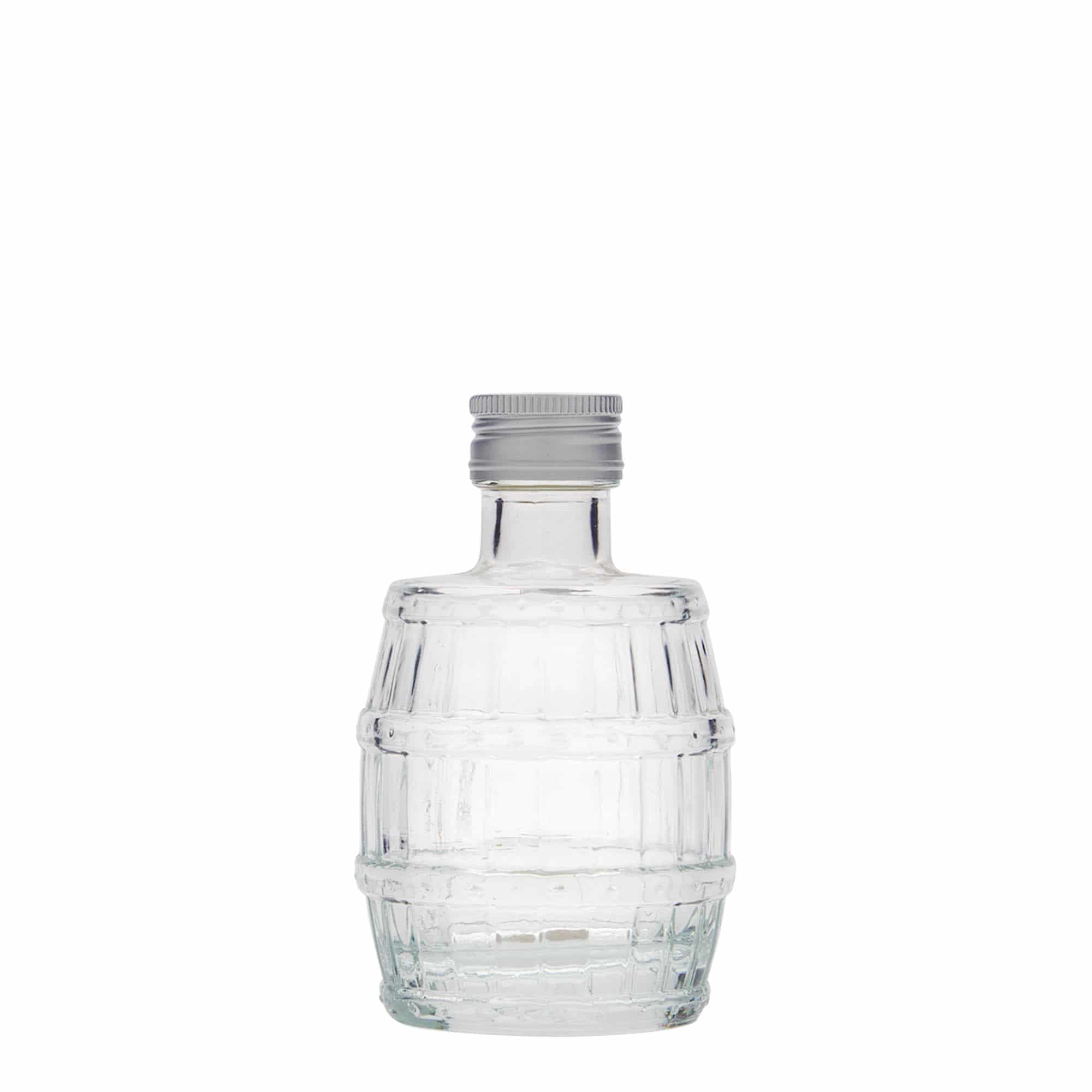 100 ml Glasflasche 'Fass', Mündung: PP 24