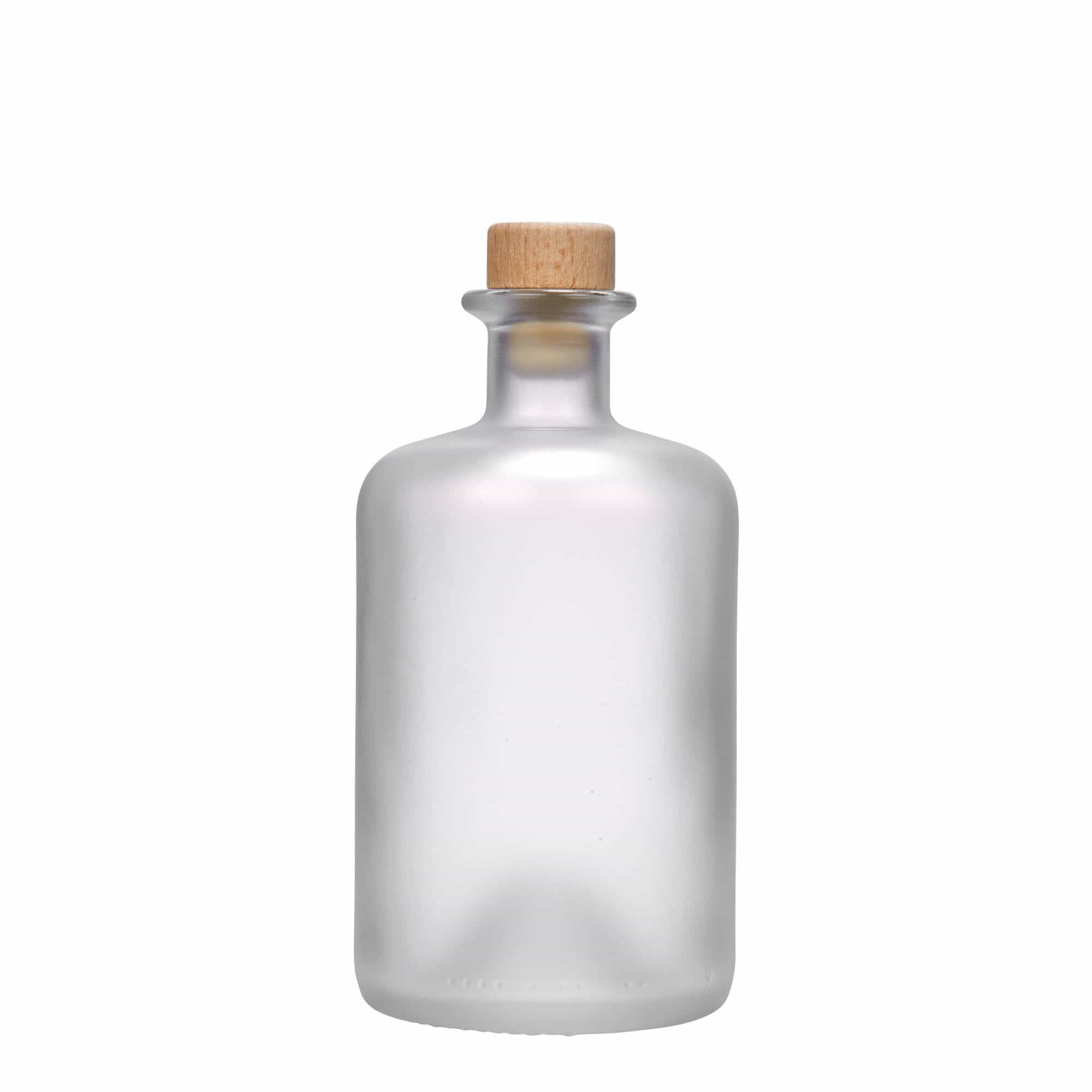 500 ml Glasflasche Apotheker, geeist, Mündung: Kork