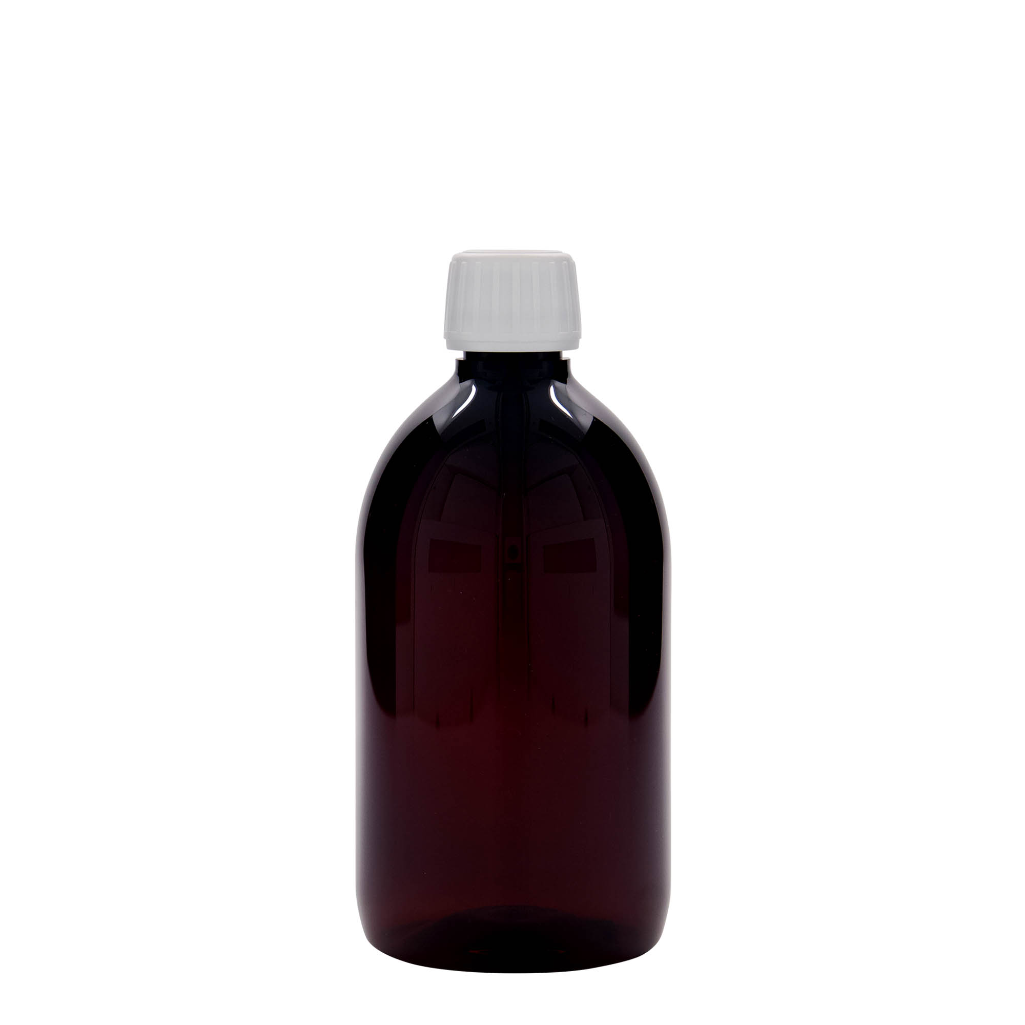 500 ml PET-Medizinflasche, braun, Kunststoff, Mündung: PP 28